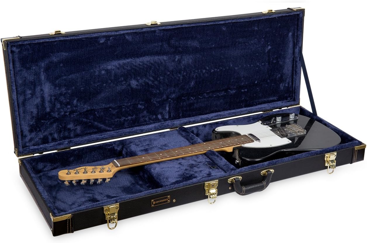 Crossrock Hardshell Arch Top wood case fits SG Electric Guitars-Black(CRW600SGBK)
