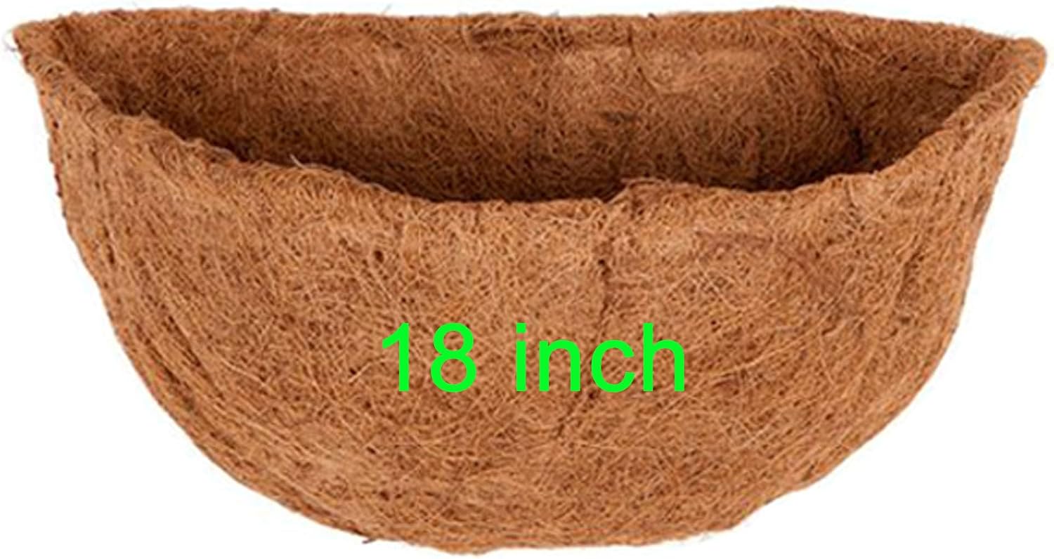 2 PCS Half Round Coco Liner 16" Nature Hanging Wall Basket Liners