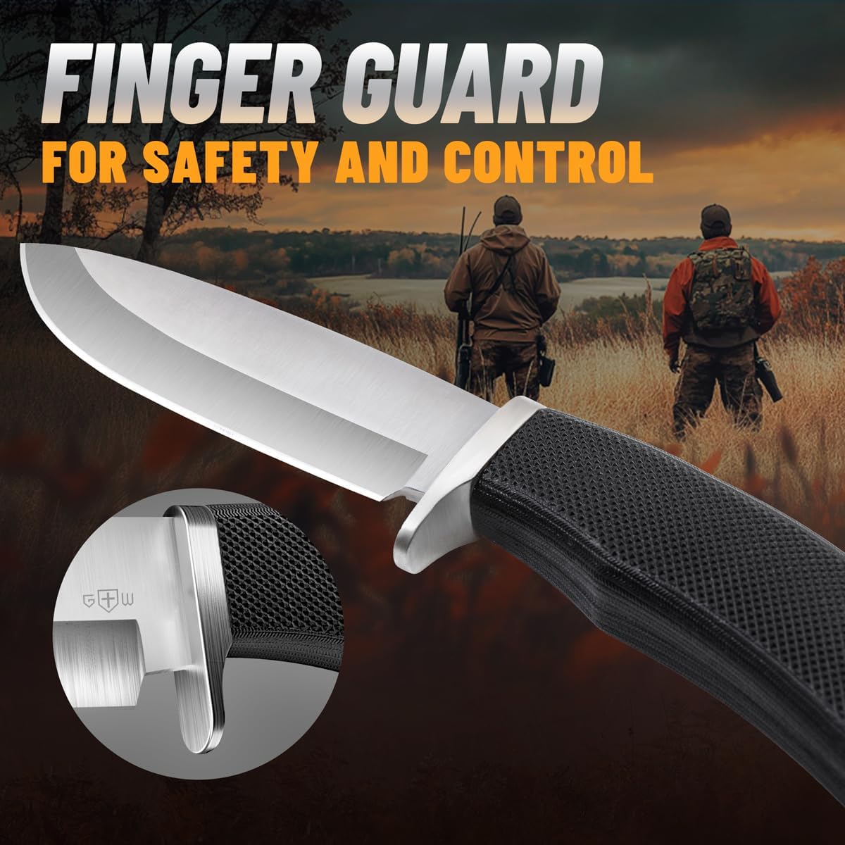 Hunting Knife with Sheath Survival Knives for Men - Best Tactical Camping Hunting Hiking Knife - Bushcraft Field Gear Accessories Tool - Fixed Blade
