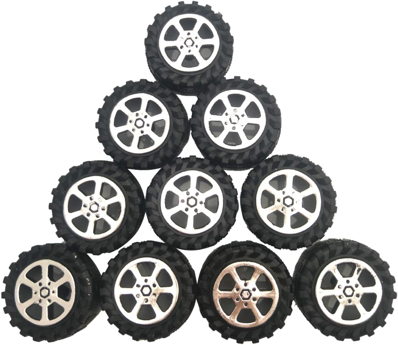 EUDAX 50pcs Plastic Roll 2mm Dia Shaft Toys Wheel and 25Pcs STEM Shaft Round Rod Axles for DIY Toy RC Car Truck Boat Helicopter Model Part