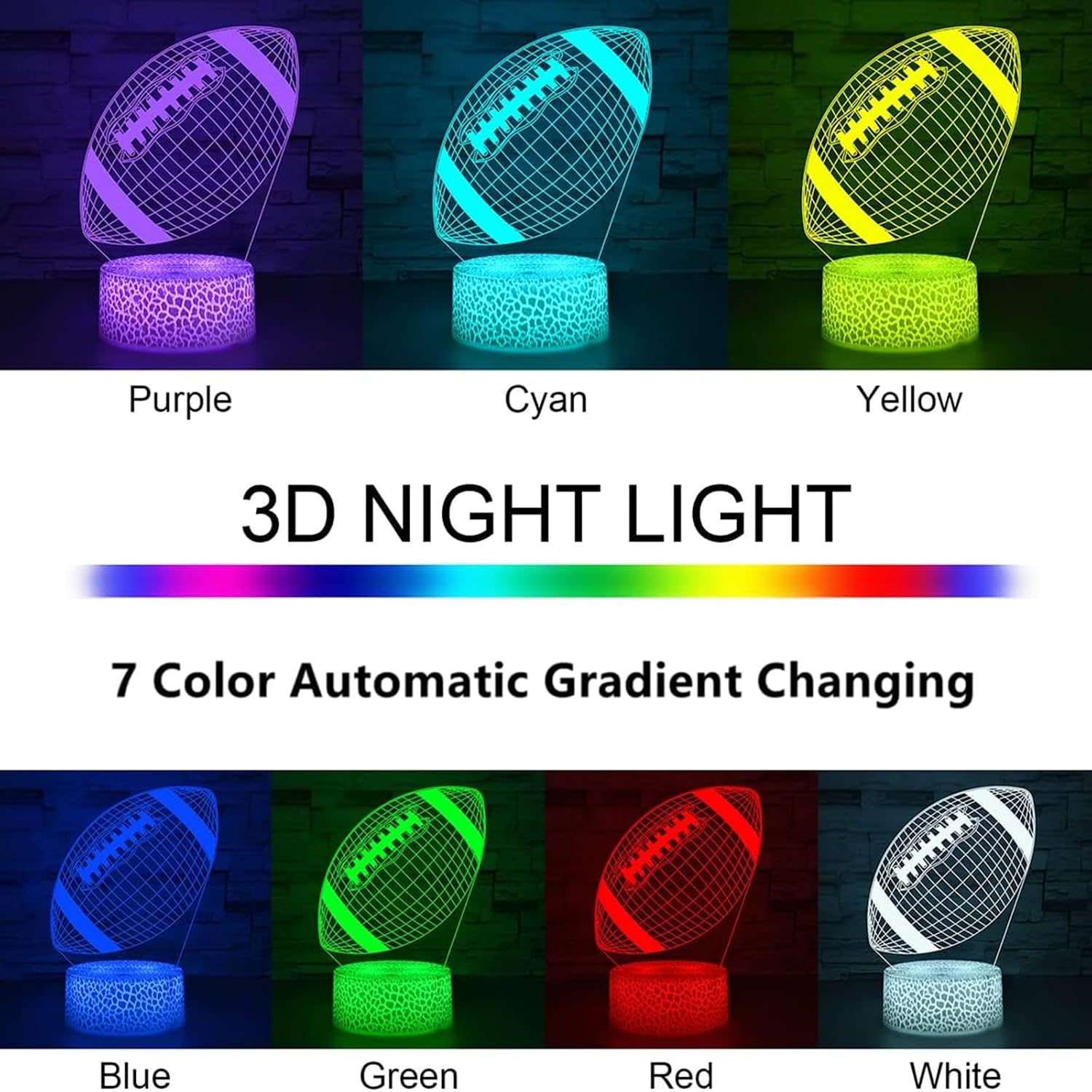 i-CHONY Dinosaur Toy T-Rex 3D Night Light for Kids, 16 Colors Dimmable Dinosaur Led Light with Remote & Smart Touch