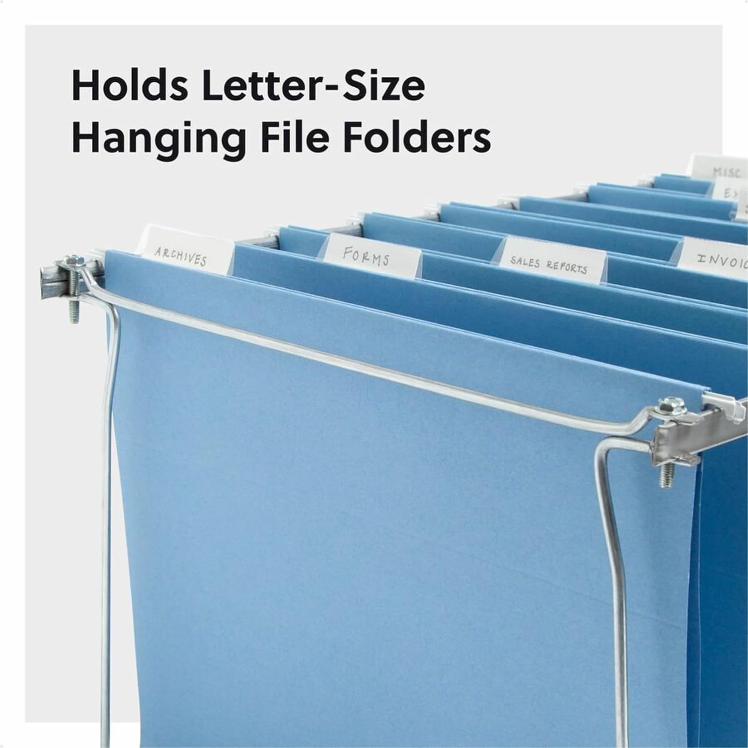 Smead Steel Hanging File Folder Frame, Letter Size, Gray, 2 per Pack (64870)