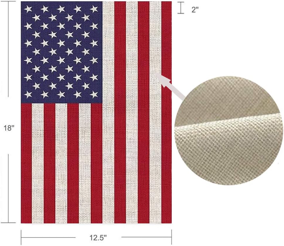 American Garden Flag USA Independent Day 4th of July Celebrate Burlap Double Sided Outdoor Yard Decorations 12.5 x 18 Inch
