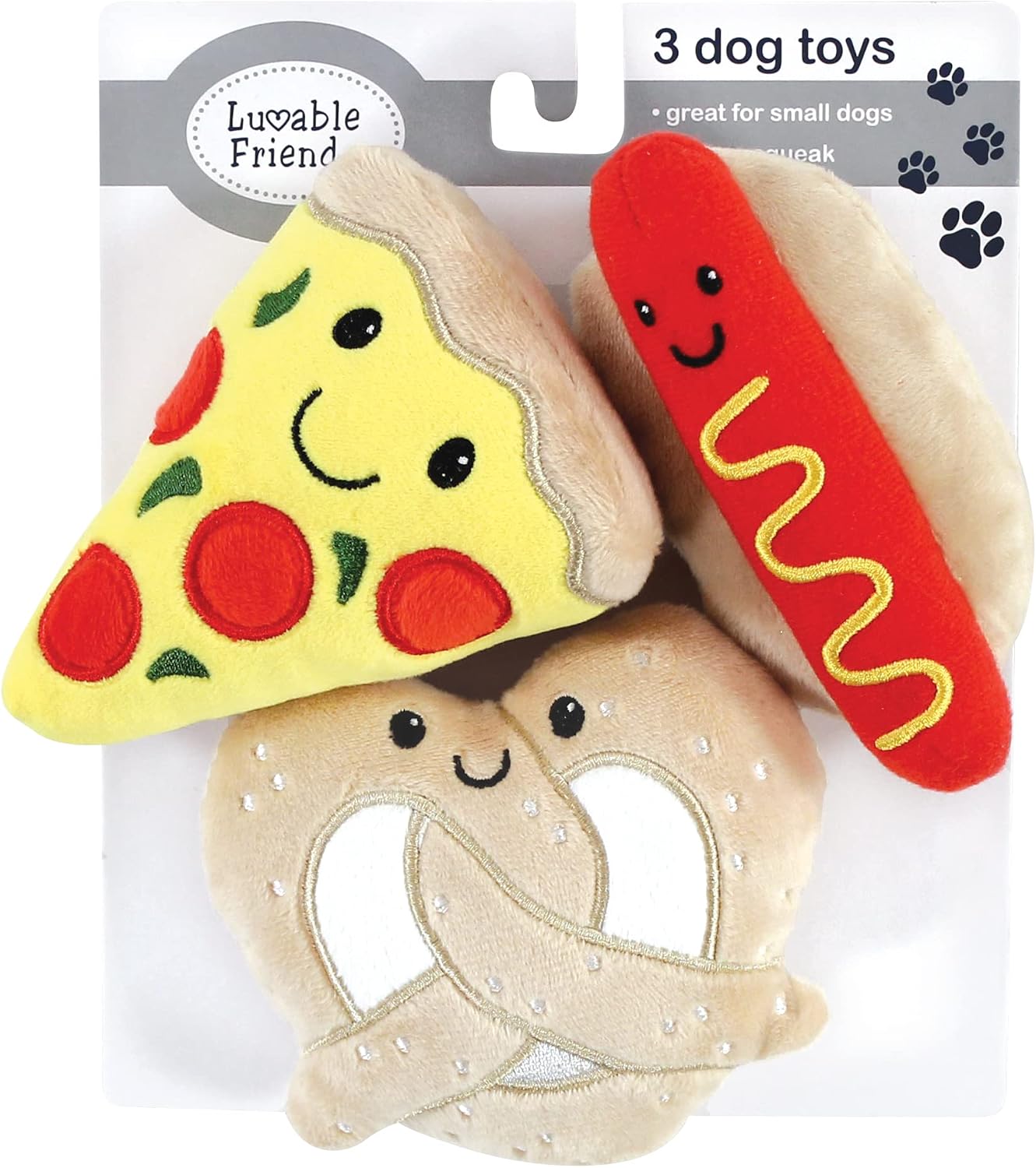 Luvable Friends Unisex Baby Squeaky Plush Dog Toy With Rope