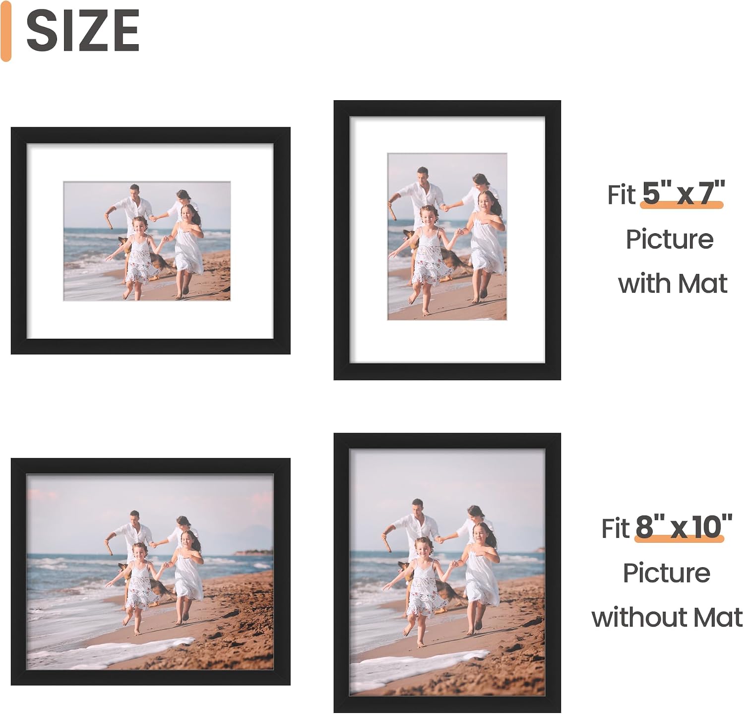 upsimples 12x12 Picture Frame, Gallery Glass Poster Frames Set of 3, Black