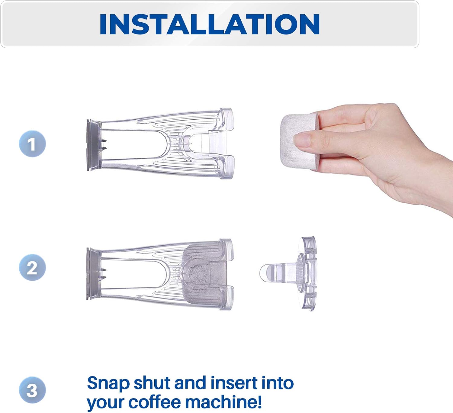 Keurig Filter Holder - Includes Side Reservoir Tall Filter Handle and 6-pack of Water Filters Cartridges. Fits any Keurig Coffee Machine with Side Reservoir
