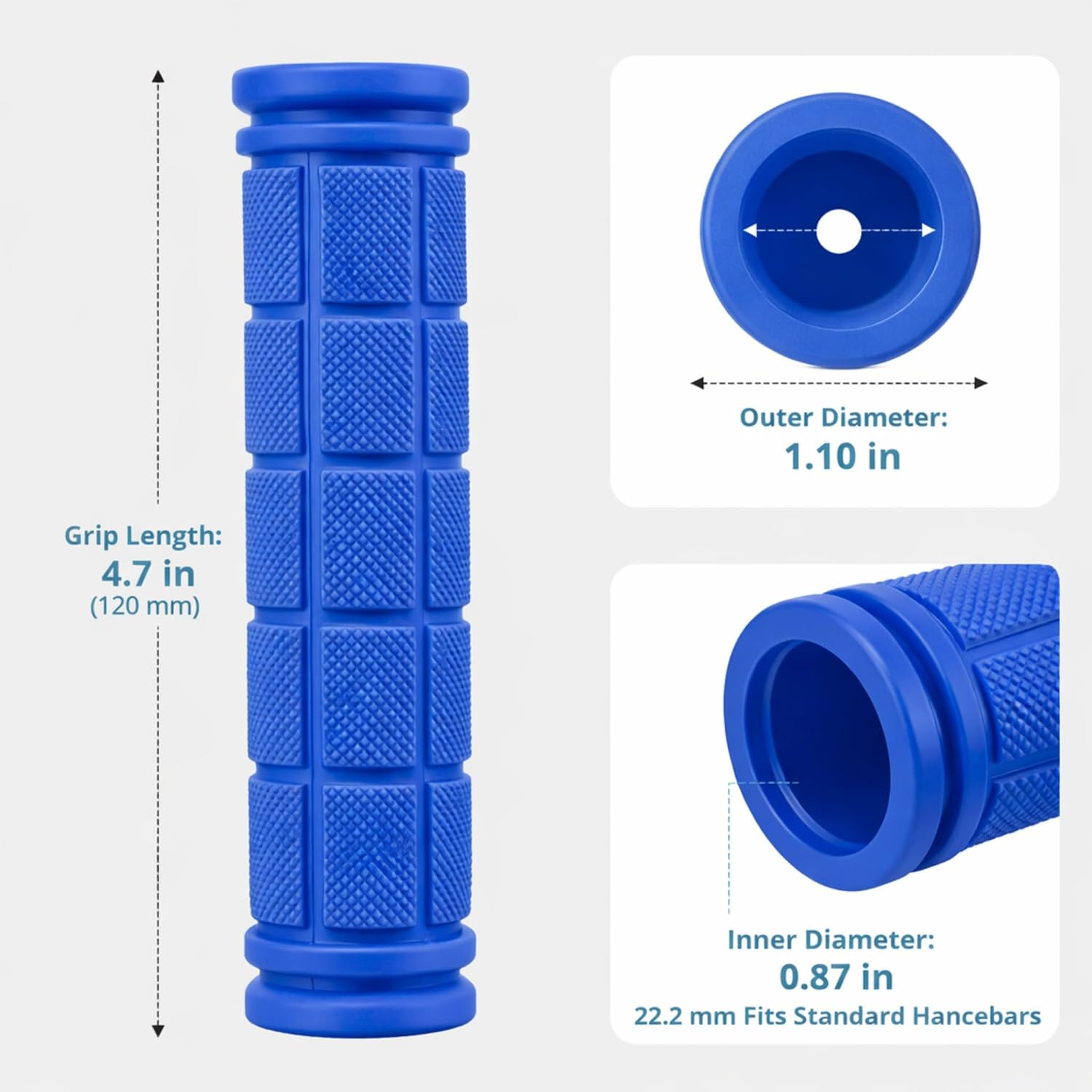 CHUNZEXI 4 PCS Bike Handlebar Grips, Rubber Bicycle Bar Grips Replacement, Non-Slip Handle Grips for Kids Bikes, Scooters, BMX