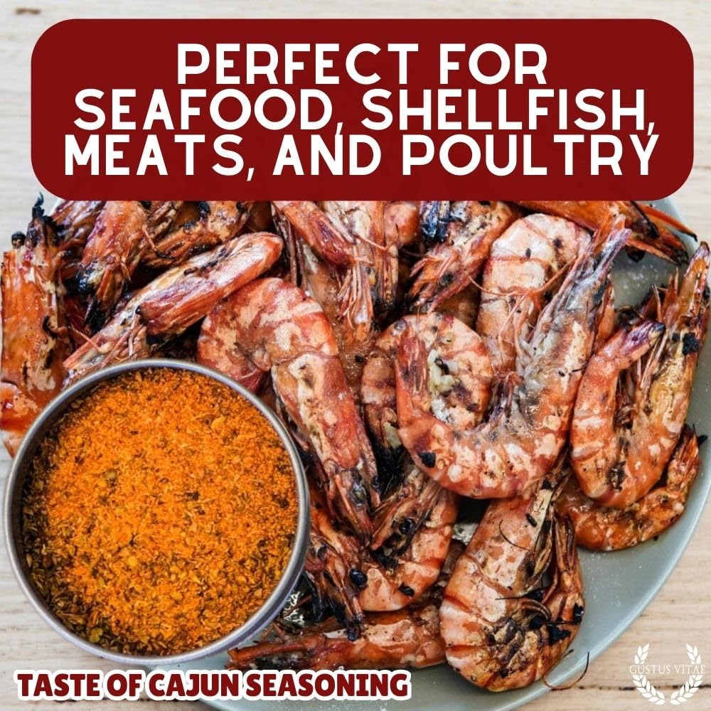 Gustus Vitae | Taste of Cajun Seasoning | Natural Gourmet Spice Blend | Premium Small Batch | Culinary Blackening Spice | Natural Creole Herbs | Non