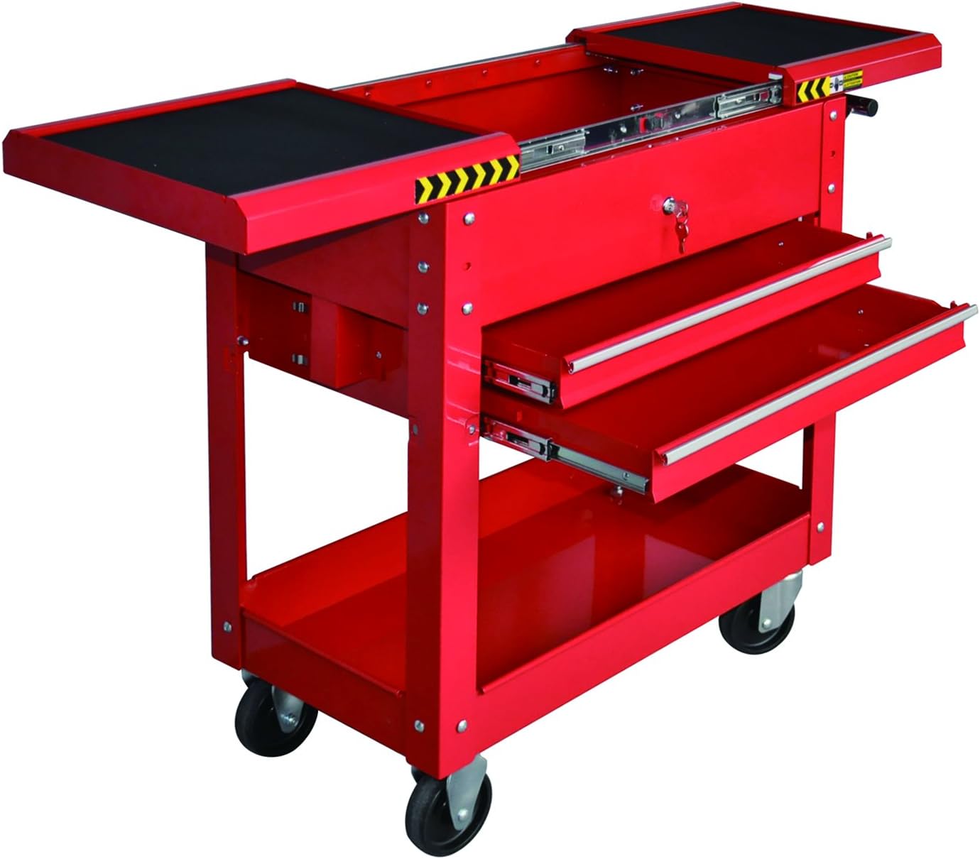 Pro-Lift M-0004 Rolling Tool Cart Box, 350 lbs Capacity Heavy Duty Utility Service Cart with 2 Drawers & Lockable Sliding Top