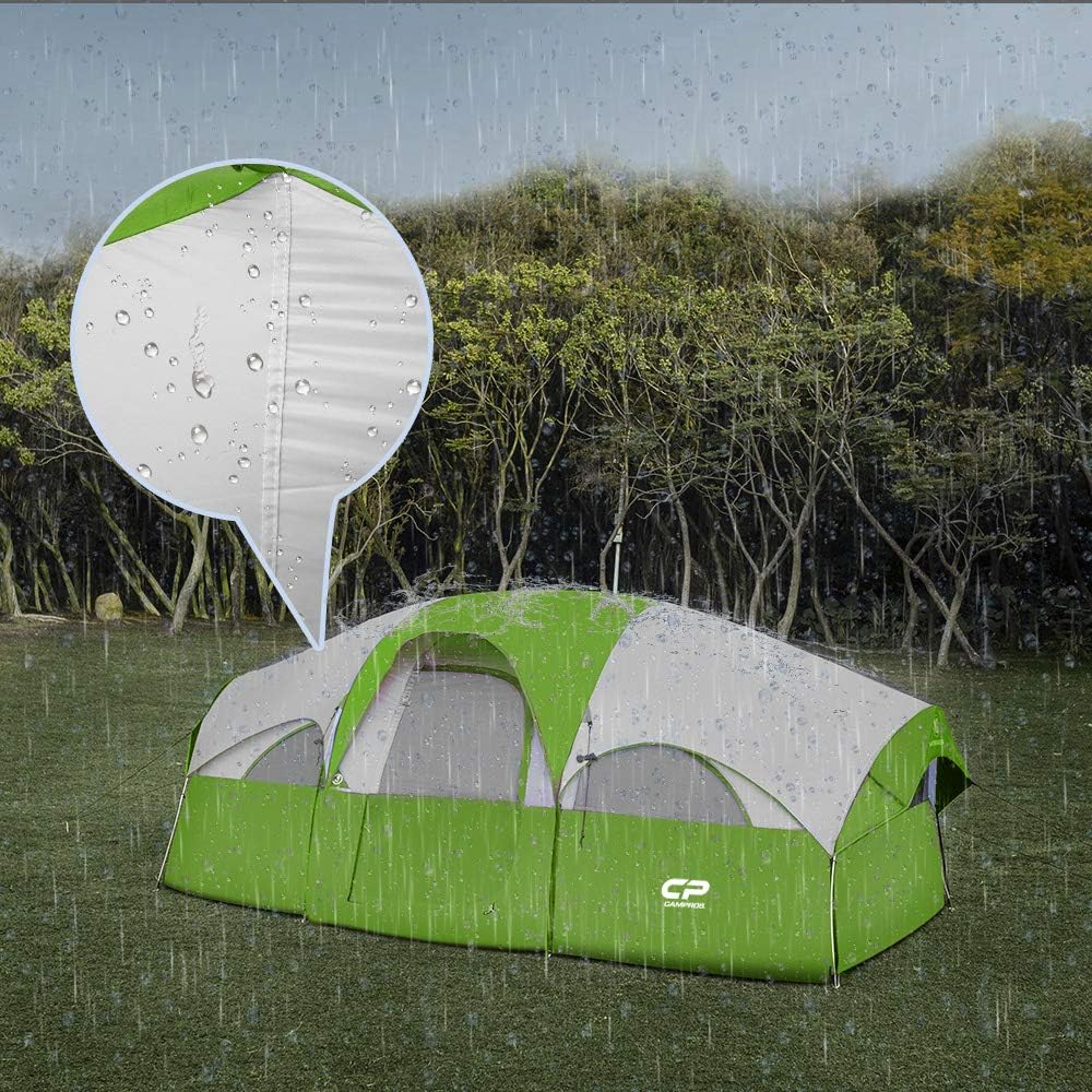 CAMPROS CP 8 Person Camping Tent, Room Divider, Rainfly, Weather Resistant