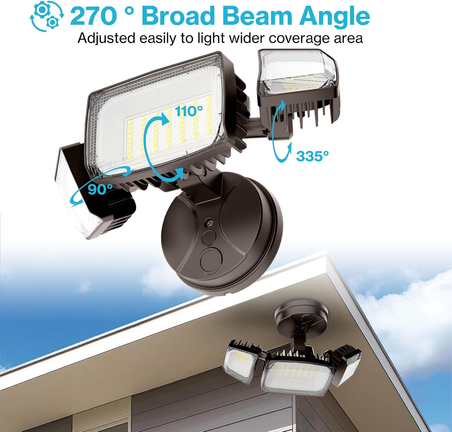 Olafus 80W Flood Lights Outdoor, Switch Controlled 8000LM LED Security Lights, IP65 Waterproof Outside Floodlights