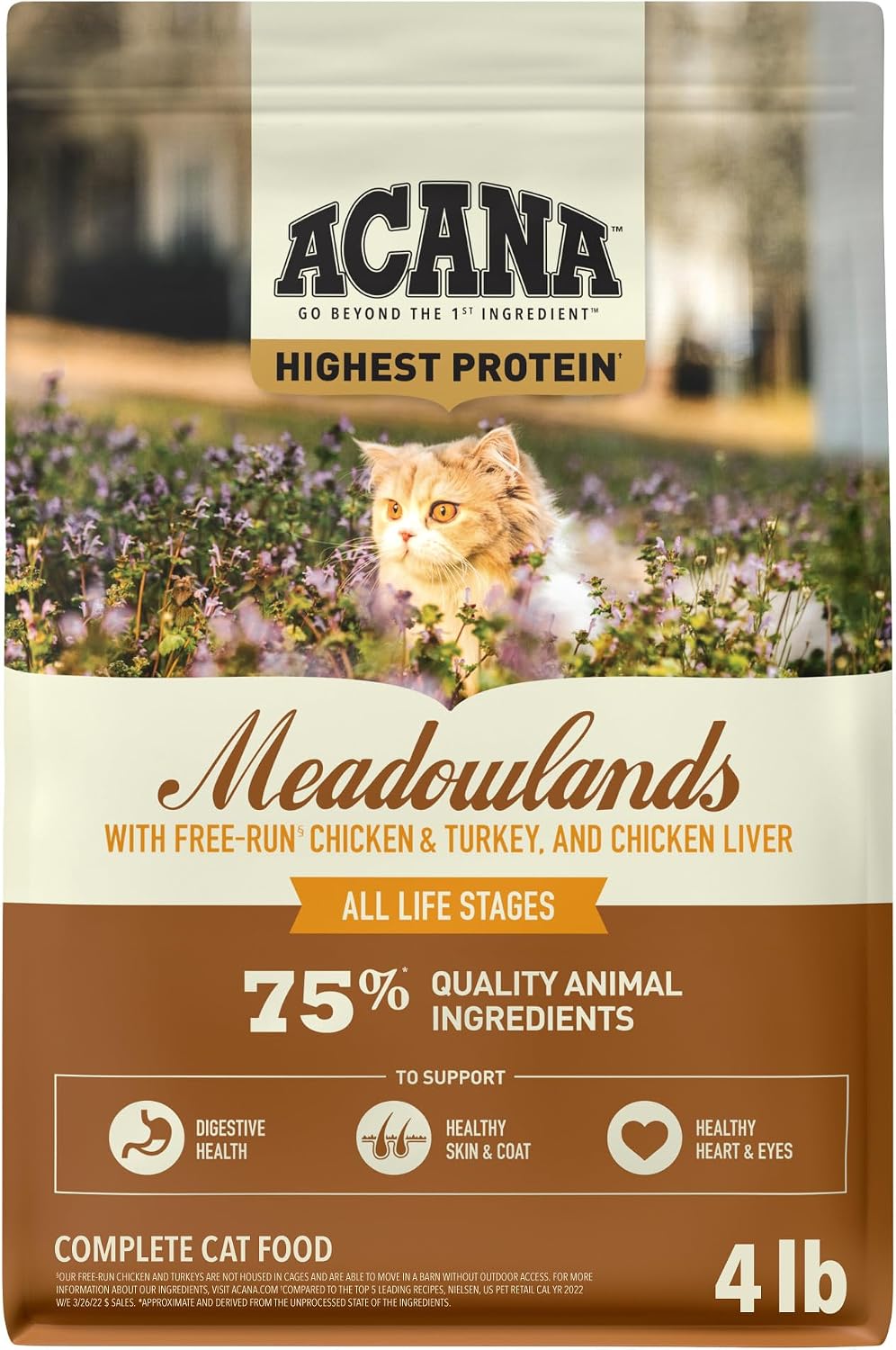 ACANA Grain-Free Dry Cat Food Meadowlands Recipe 4lb Bag