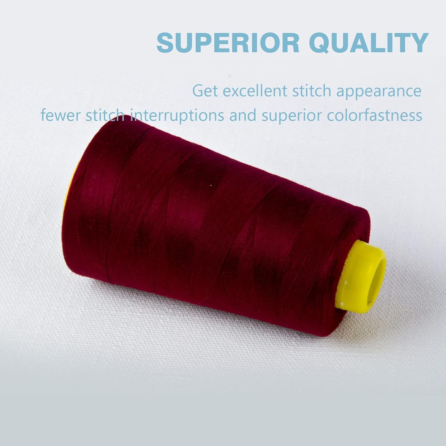 Black Serger Thread, All-Purpose Thread for Sewing, Polyester, 4 Cones of 3000 Yards Each Spool for Sewing Machine