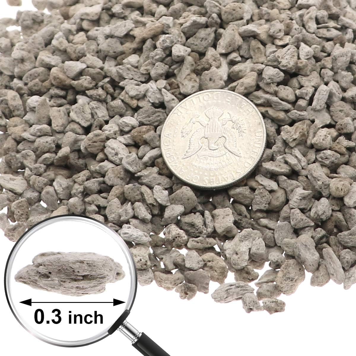 Mix Horticultural Lava Pebbles Pumice Potting Soil Amendment Succulent Cactus Bonsai Gritty Rock Decorative Gravel Plant Drainage Volcanic Rock for Terrarium Fairy Gardening Top Dressing 2.2lb