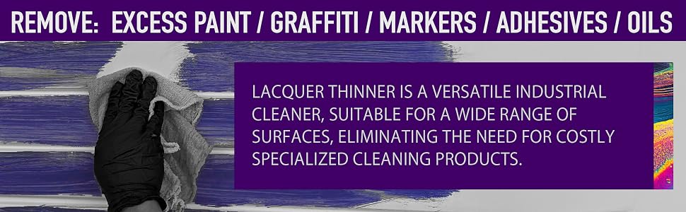 Remove: excess paint / graffiti / markers / adhesives / oils