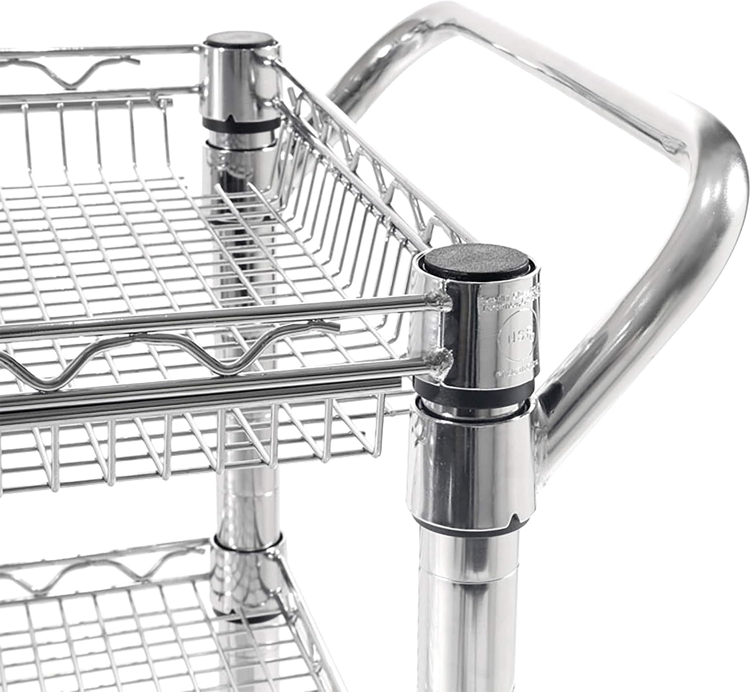 Seville Classics UltraDurable NSF Commercial Heavy Duty Metal Rolling Utility Cart, w/ Steel Shelves, Handle Bar for Restaurant, Garage, Warehouse, Kitchen, Office, Top Shelf (36"W x 18"D)