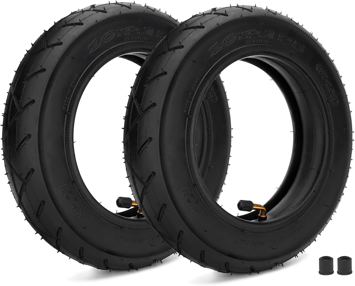 10x2.125 Tire and Inner Tube with 0° Valve Stem for 10" Tires with 6" Rims | Compatible with Self Balancing Scooter, Smart Electric Bike, Bicycle