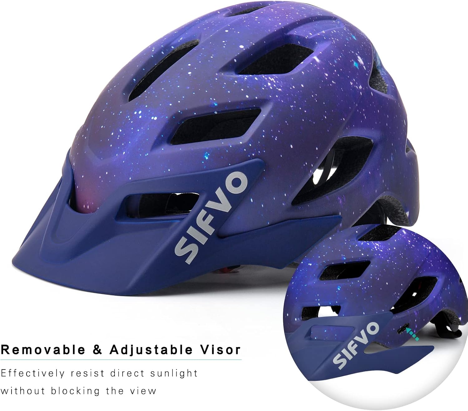 Kids Helmet, SIFVO Kids Bike Helmet Boys and Girls Bike Helmet with Cool Visor Helmet for Kids 5-14