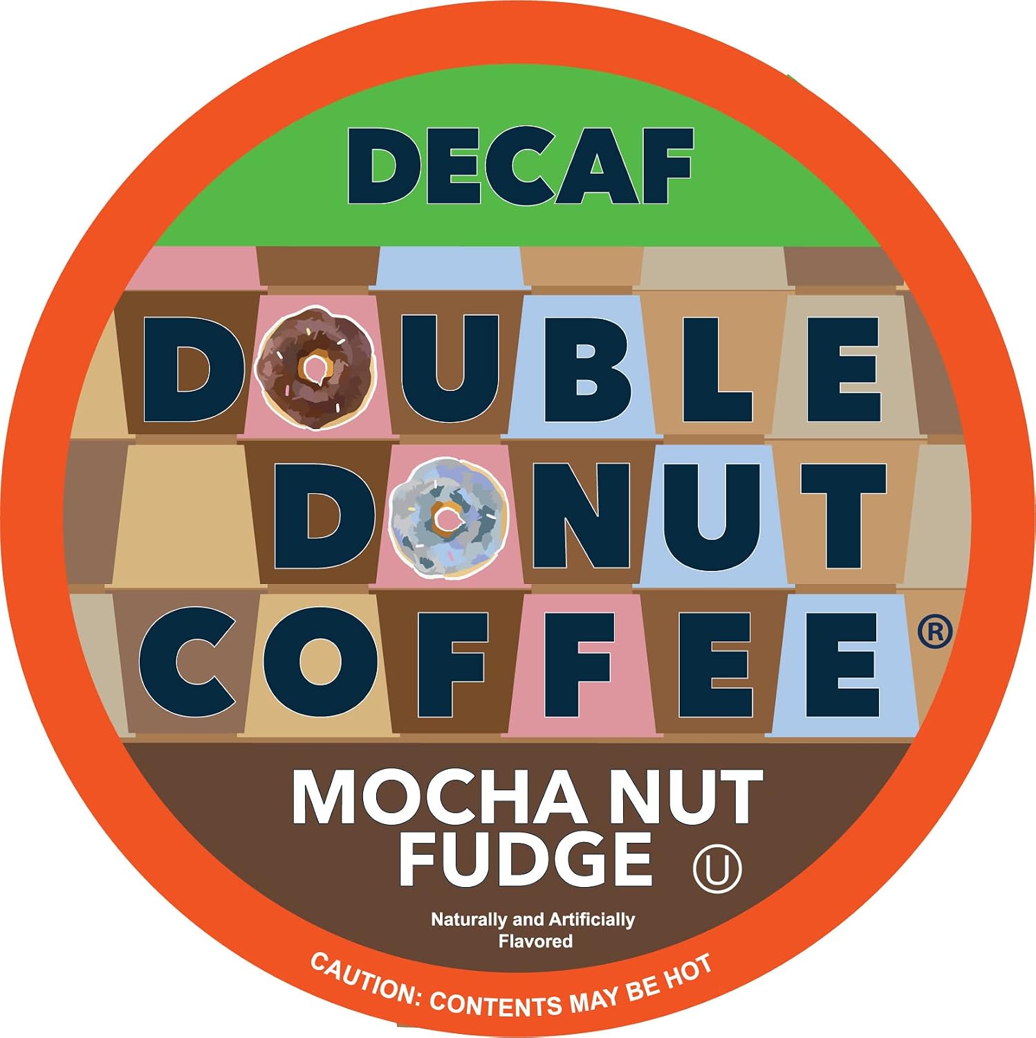 Double Donut Coffee Double Donut Medium Roast Decaf Coffee Pods, Classic, for Keurig K-Cup Machines, 24 Single-Serve Capsules per Box