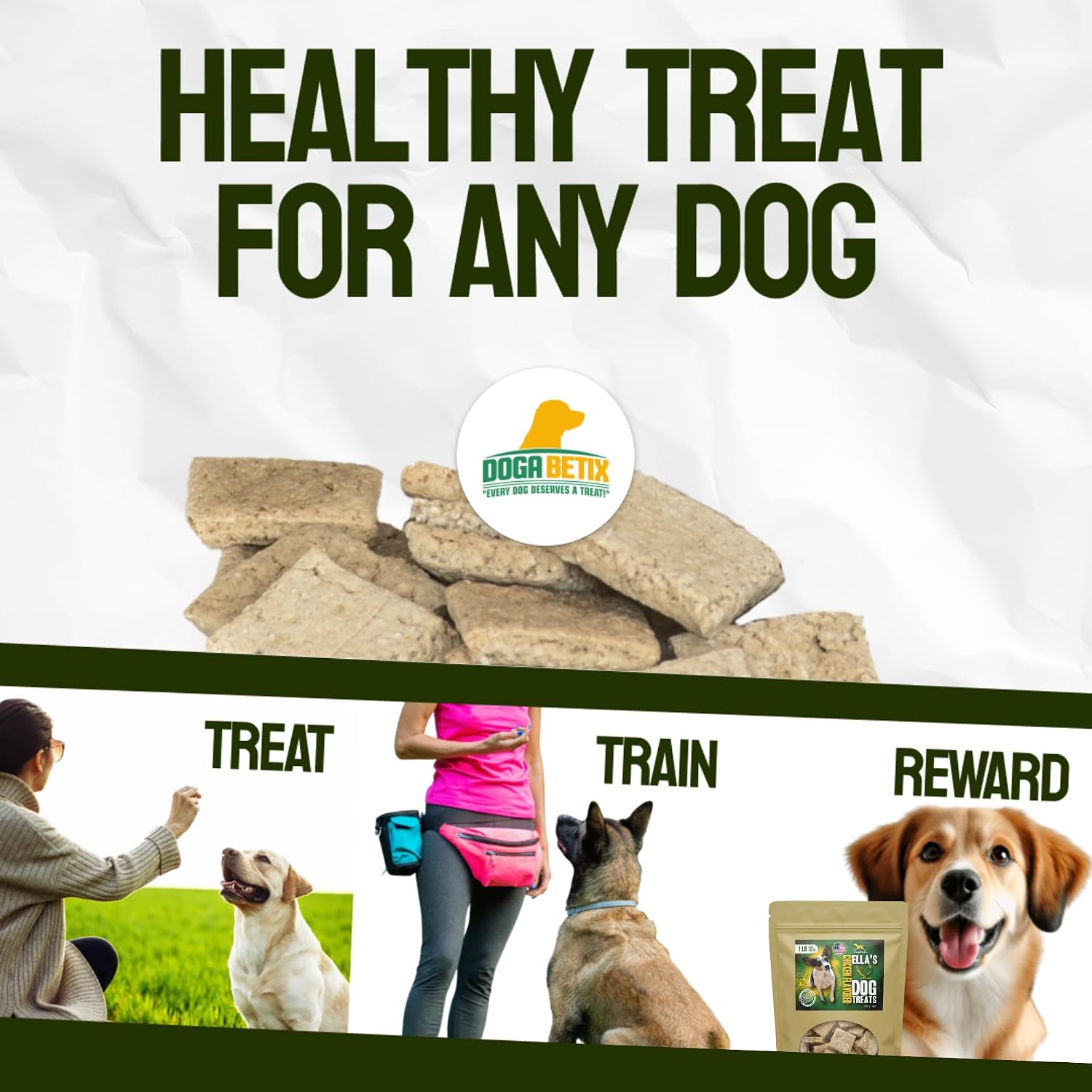 Ella's Diabetic Dog Treats Chicken (8oz) - Low Glycemic Ingredients - Vet Approved - Made in USA by Owners of Diabetic Dogs - Developed to Help Keep Glucose Levels Stable