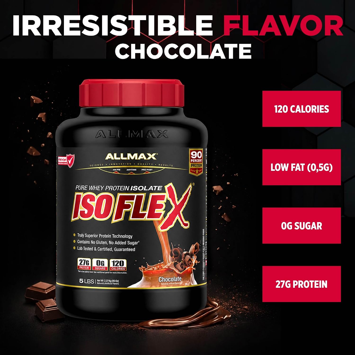 ALLMAX ISOFLEX Whey Protein Isolate, Chocolate Peanut Butter, 5 lb