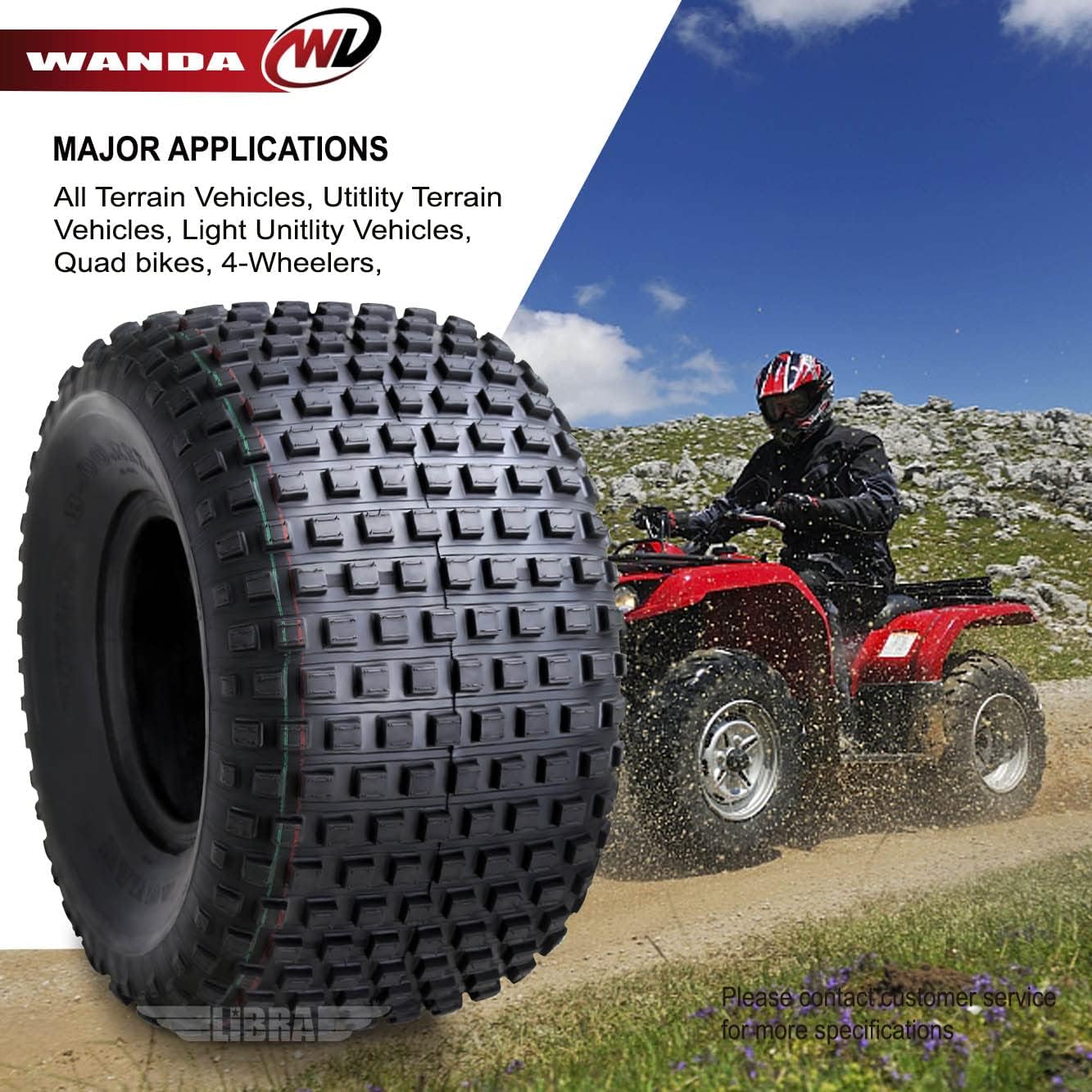 One New WANDA ATV Tire 22X11-8 22x11x8 4PR P323 - 10032