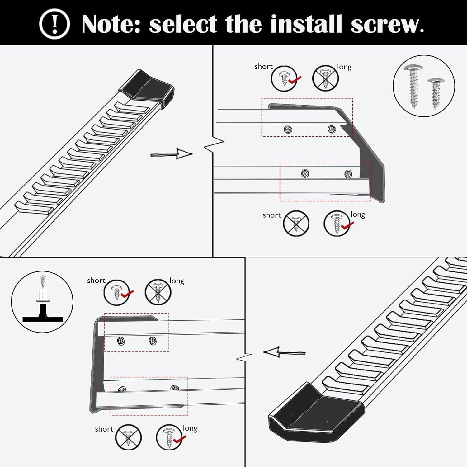 COMNOVA Pair Running Board for 2017-2026 Ford F250 Superduty Crew Cab