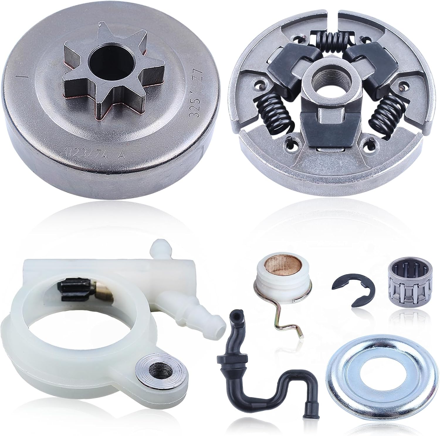 Adefol 325 7T Sprocket Clutch Drum Oil Pump Kit for Stihl MS251 MS231 MS231C MS251C Chainsaw