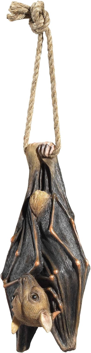 Design Toscano QM28985 Vampire Bat - Hanging Mega Bat Sculpture - Bat Figure - Halloween Bats,full color