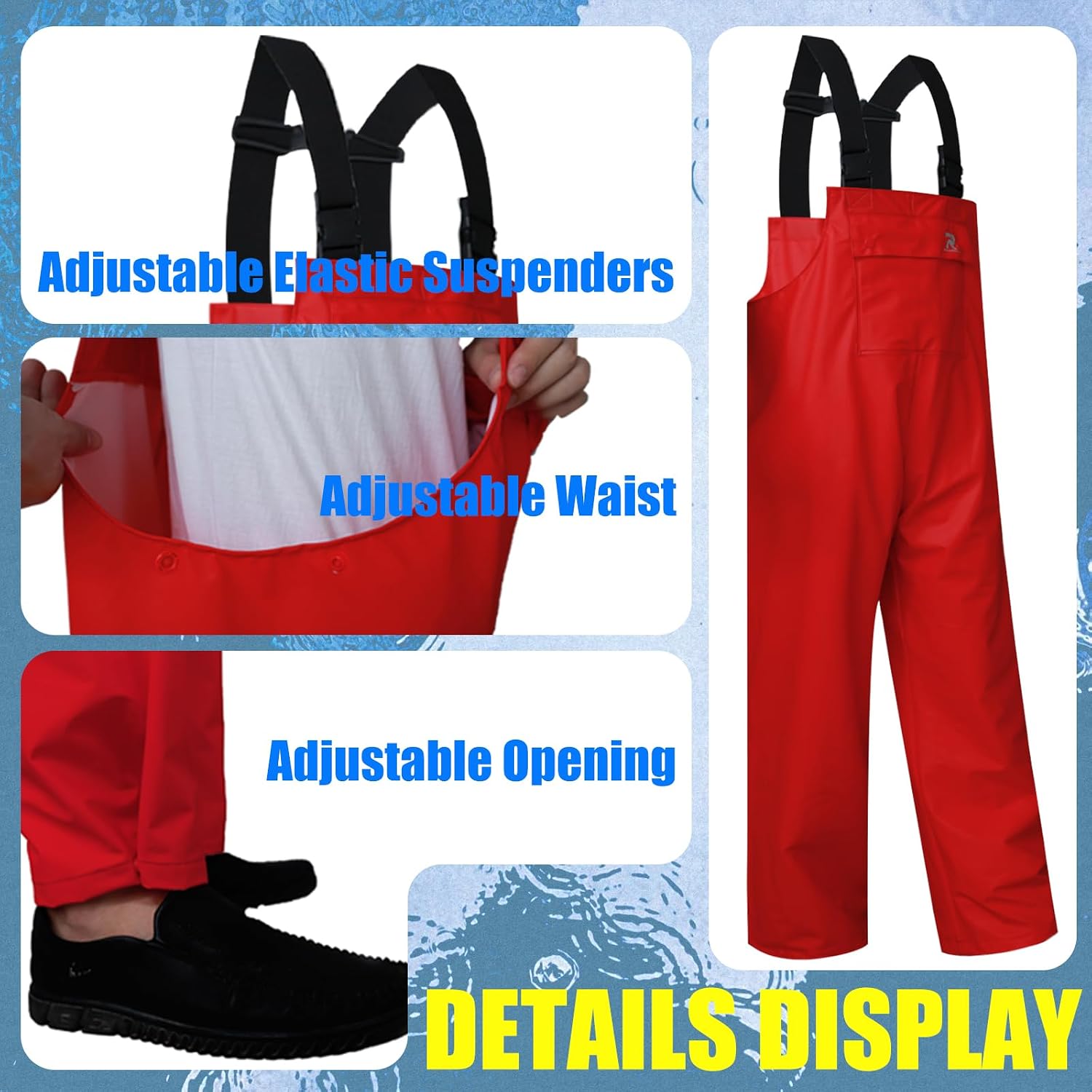 RainRider Rain Pants for Men Women Waterproof Rain Gear Bib Overalls Trousers for Fishing Hunting
