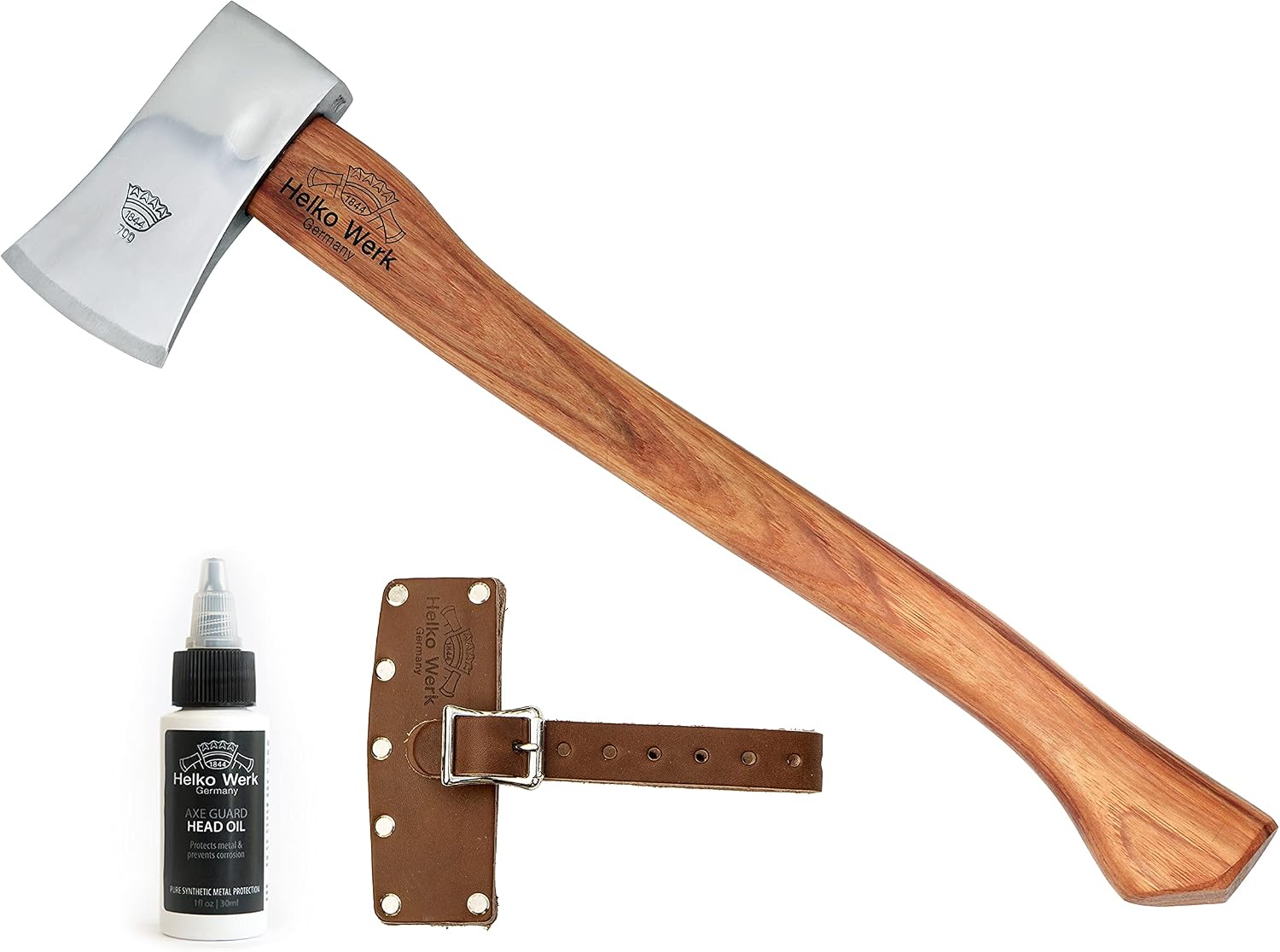1844 Helko Werk Germany Classic Expedition Felling Axe (10497) | Made in Germany Large Felling Axe for Heavy Duty Felling Trees Cutting Wood and Timber Head 4.5lb, Handle 35 inches