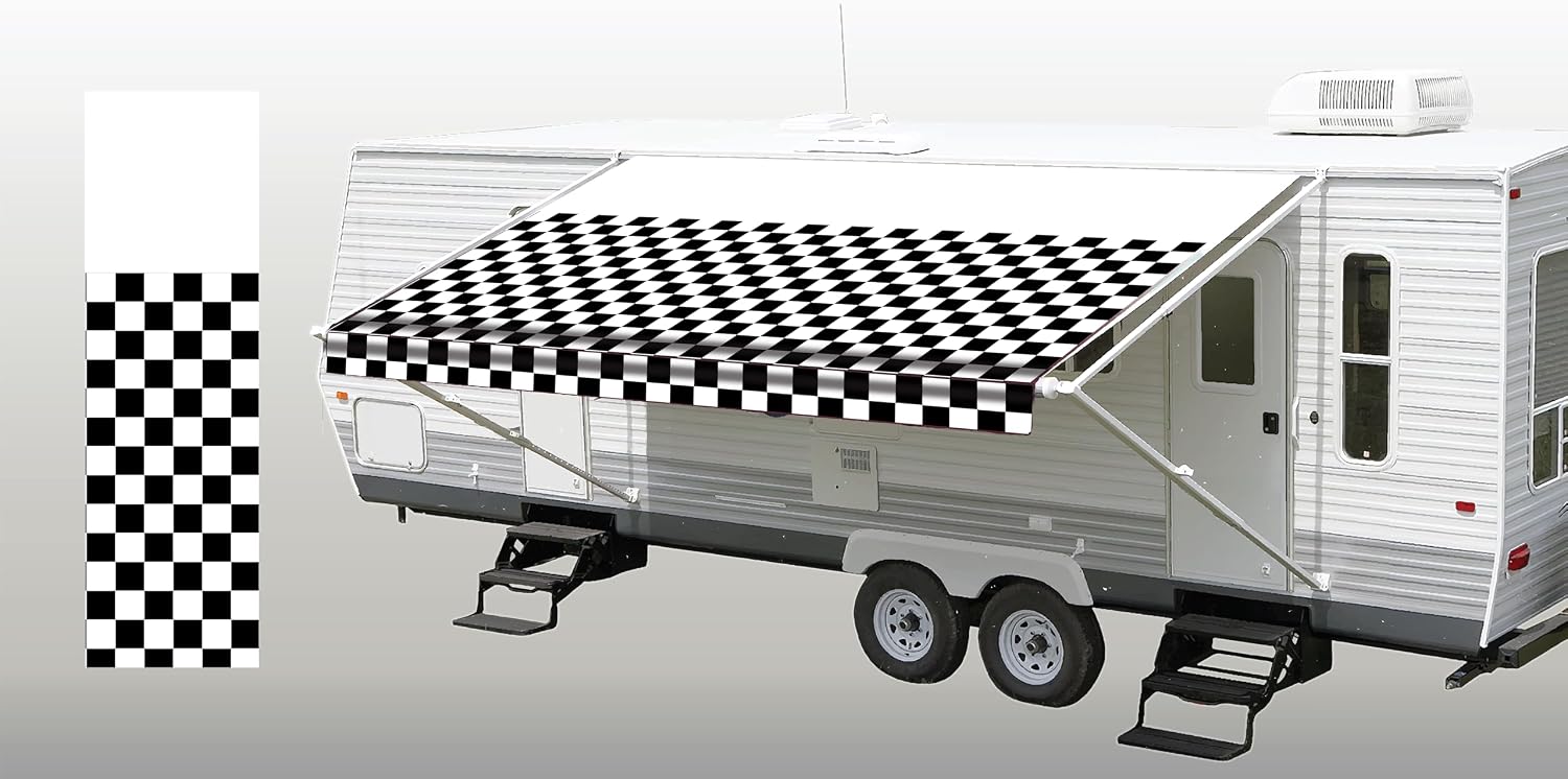 SunWave Premium Vinyl RV Canopy | Awning Fabric Replacement (20', Grey Fade)