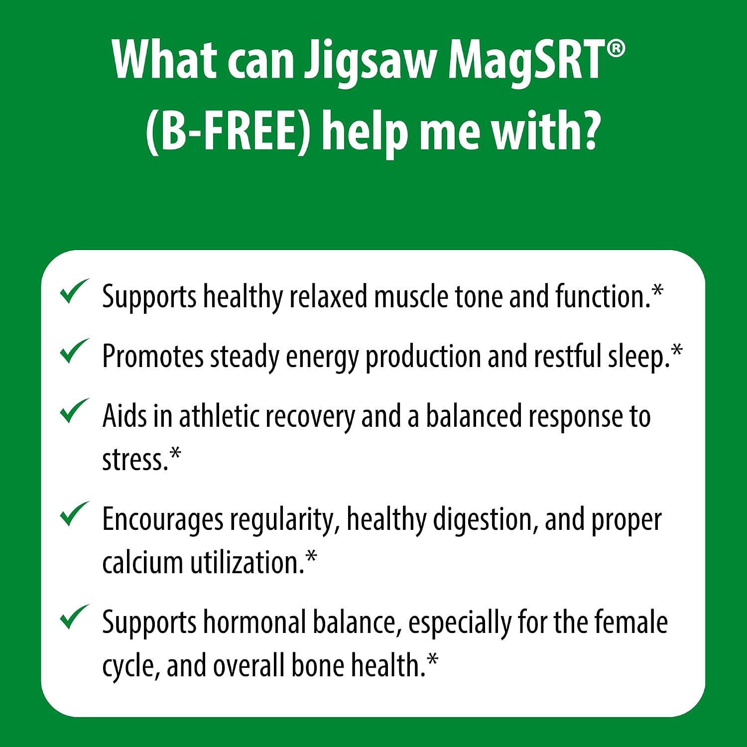 Jigsaw Health MagSRT | Magnesium Supplement with Vitamin B6, Folate & B12 | 240 Tablets | 60 Servings