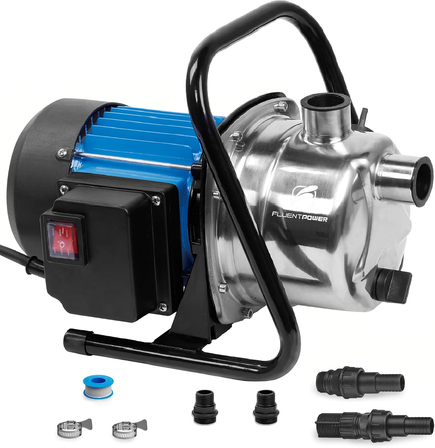 1HP Portable Garden Transfer Pump, 900GPH Electric Sprinkler Booster Pump, Shallow Well Jet Pump for Home Lawn Irrigation and Water Draining