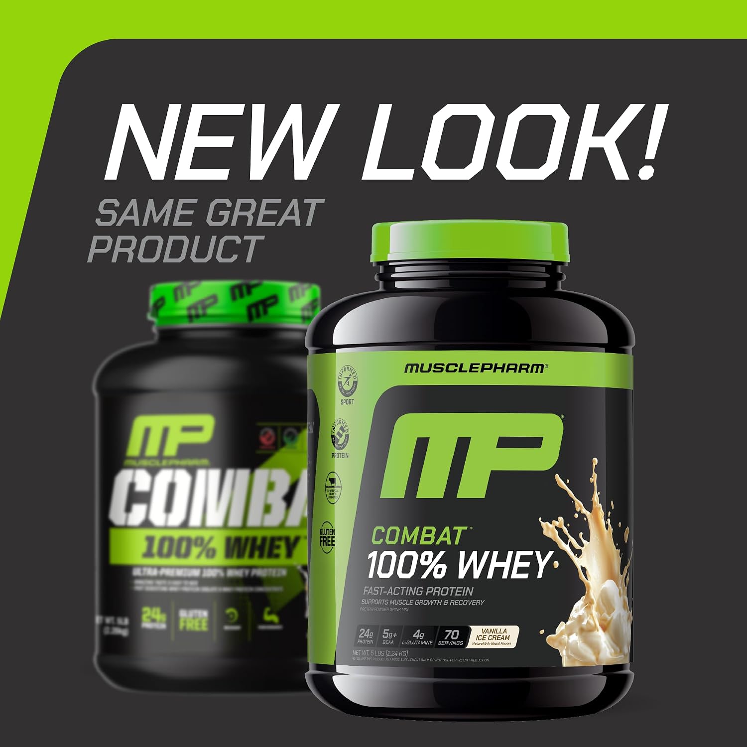 MusclePharm Combat 100% Whey Protein Powder, Vanilla Flavor, Fast Recovery & Muscle Gain with Whey Protein Isolate, High Protein Powder for Women & Men, Gluten Free, 5 lb, 70 Servings | Whey Protein Isolate, Fast Recovery Support, Muscle Gain Support, Hi…