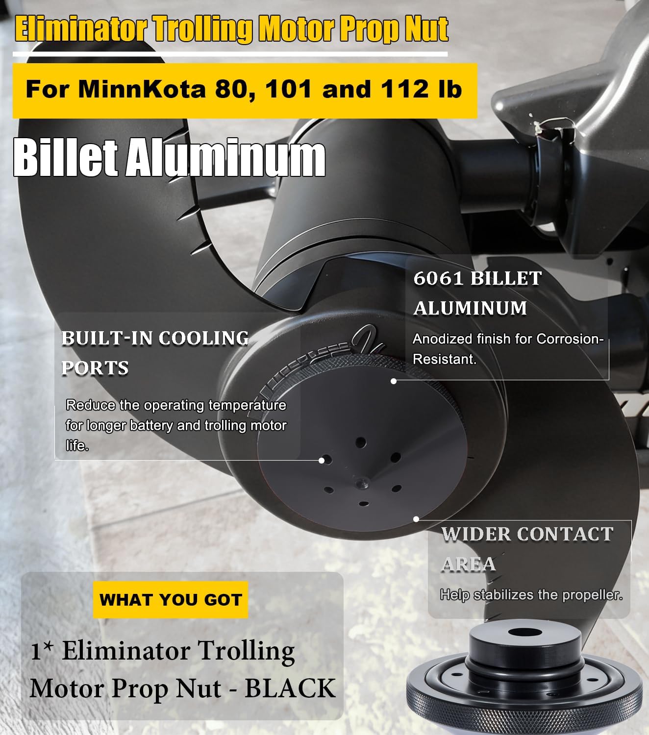Eliminator Trolling Motor Prop Nut Custom Fit for MotorGuide X3 X5 XI3 XI5