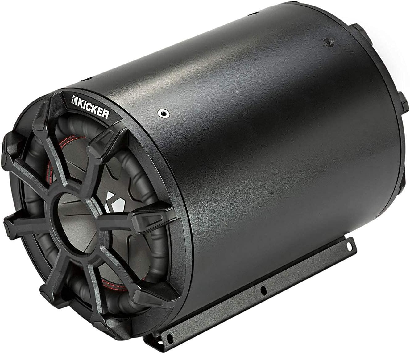 KICKER CWTB 10 Inch Ultra Deep Loaded Trunk Mounted Tube Sub Speakers, Black (Renewed)