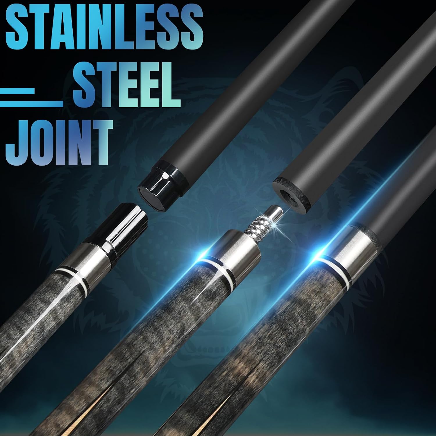 Carbon Fiber Pool Cue Stick 58" Professional Pool Sticks for Adults Full Carbon Technology Low Deflection Pool Cue Billiard Cues with 12.5mm Tip