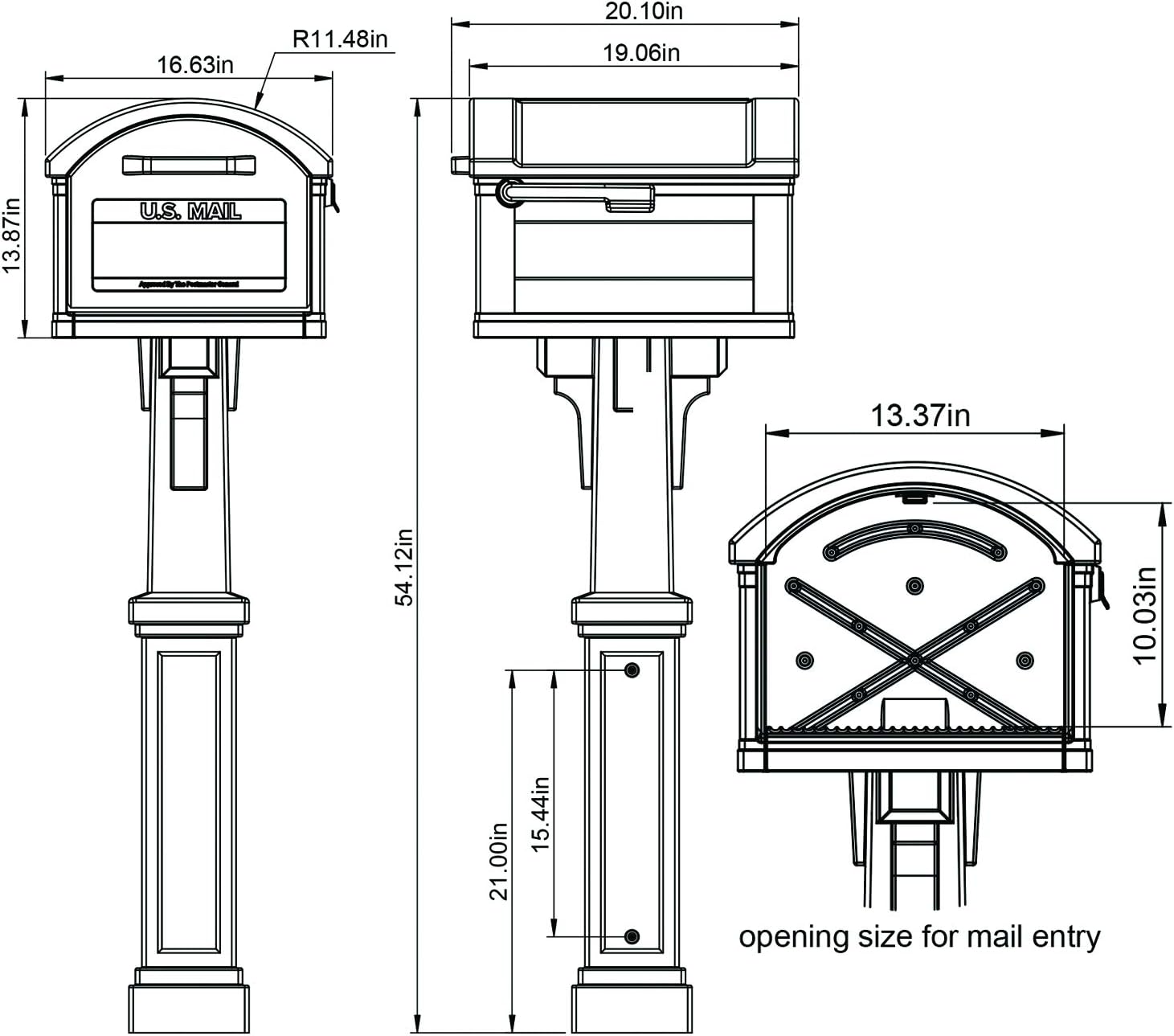 Gibraltar Mailboxes GHC40M01 Grand Haven Decorative Package Mailbox, Mocha