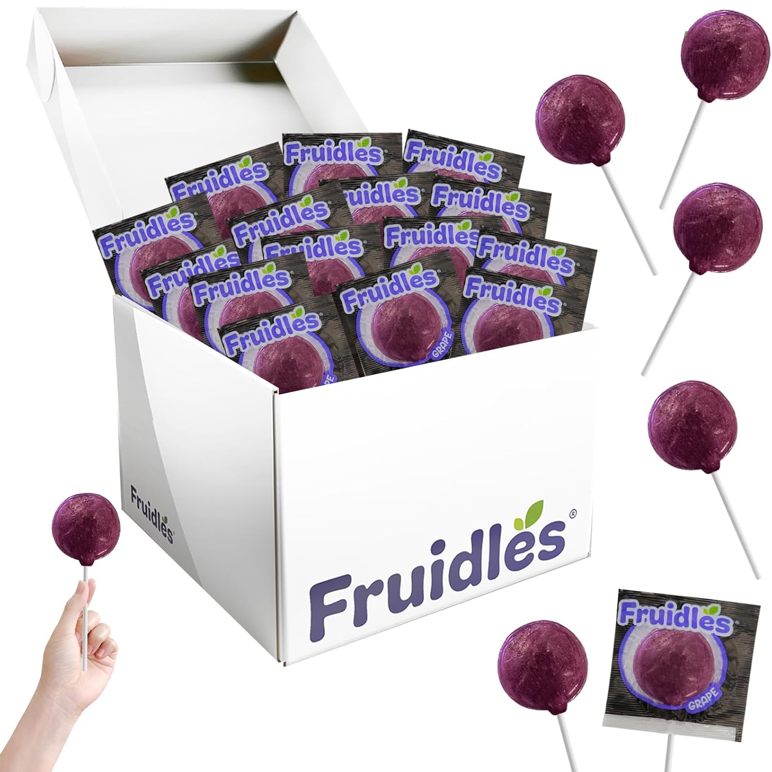 20-Count Grape Lollipops Candy Suckers for Kids, Perfect for Gifting, Parties, Events,10 Gram Lollipops