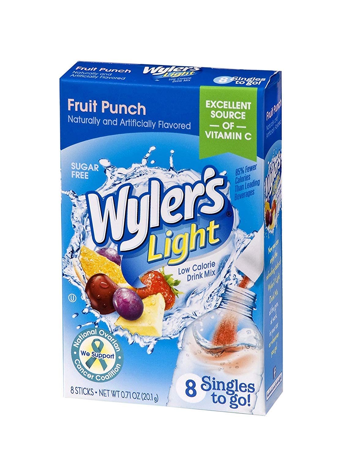 Wyler’s Light Singles To Go Drink Mix, Cherry Limeade, 8 Count (Pack of 3)