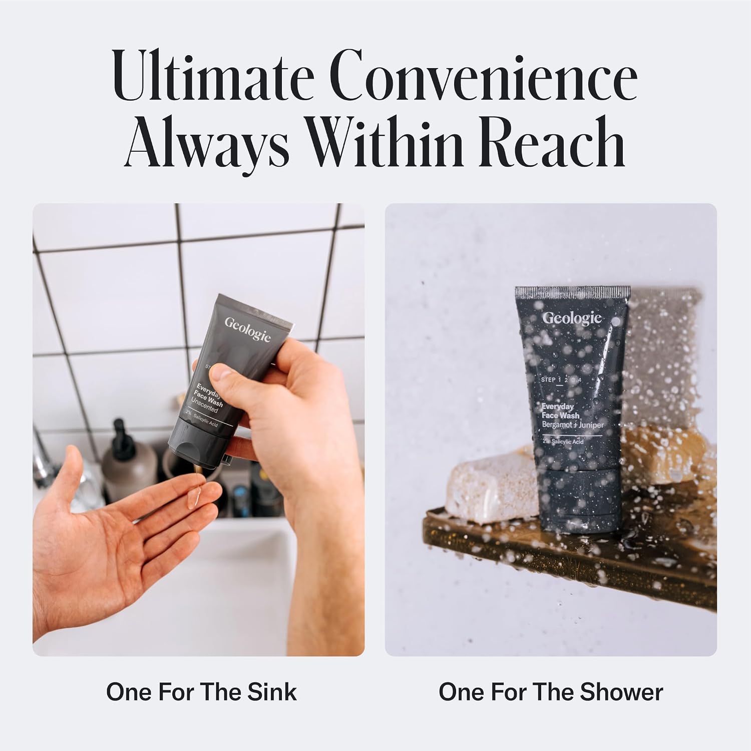 Geologie Daily Face Wash for Sensitive Skin | Fragrance-Free Facial Cleanser for Men & Women | Acne & Oil Control | Non-irritating