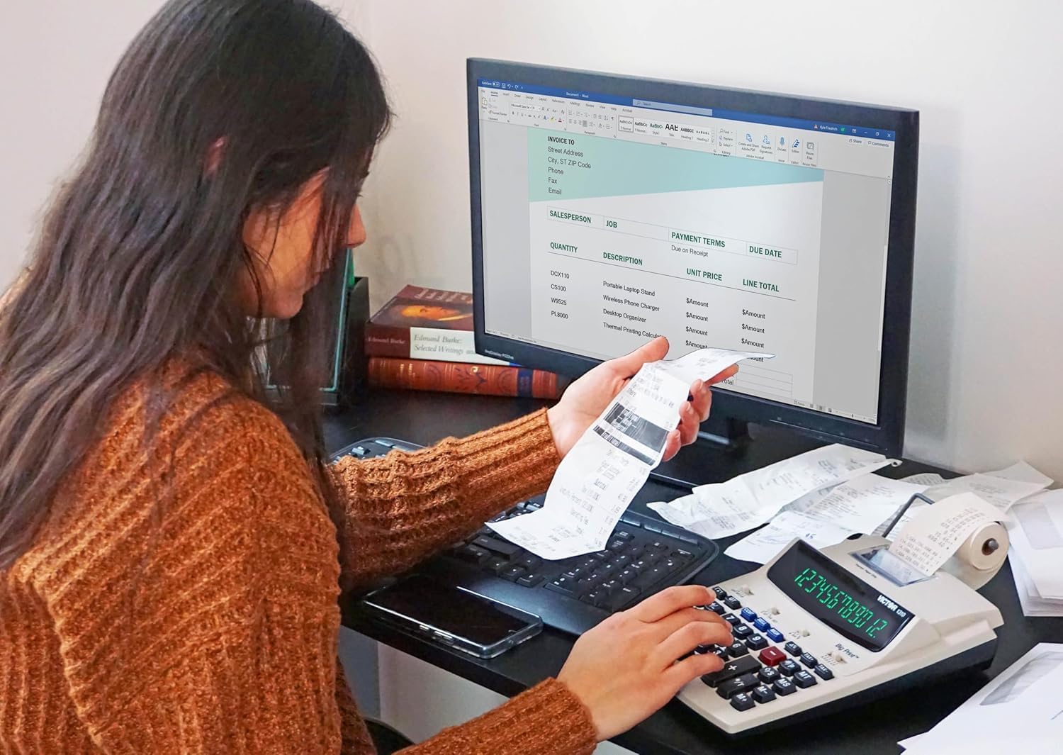 Victor 1310 Big Print Printing Calculator, 12-Digit LED Display, Fast Ink-Free Printing (8.0 LPS), Cost/Sell/Margin Keys, Advanced Business Functions