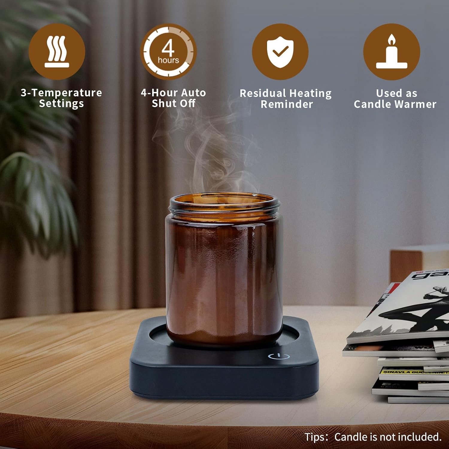 VOBAGA Coffee Mug Warmer for Desk with Auto Shut Off & 3-Temp Settings, Coffee Cup Warmer with Smart Safety Alert Home Office Accessory
