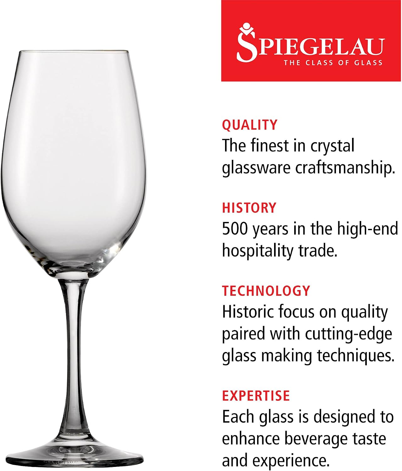 Spiegelau Wine Lovers White Wine Glasses Set of 4 – Elegant Stemmed Crystal Wine Glassware for Chardonnay, Sauvignon Blanc & Riesling – Lead-Free Crystal Glass Set