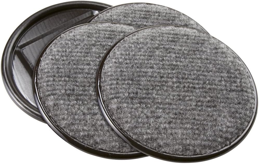 SoftTouch 4" Round Reusable Carpet Bottom Furniture Caster Cups for Office Chairs, Desks, and Carts