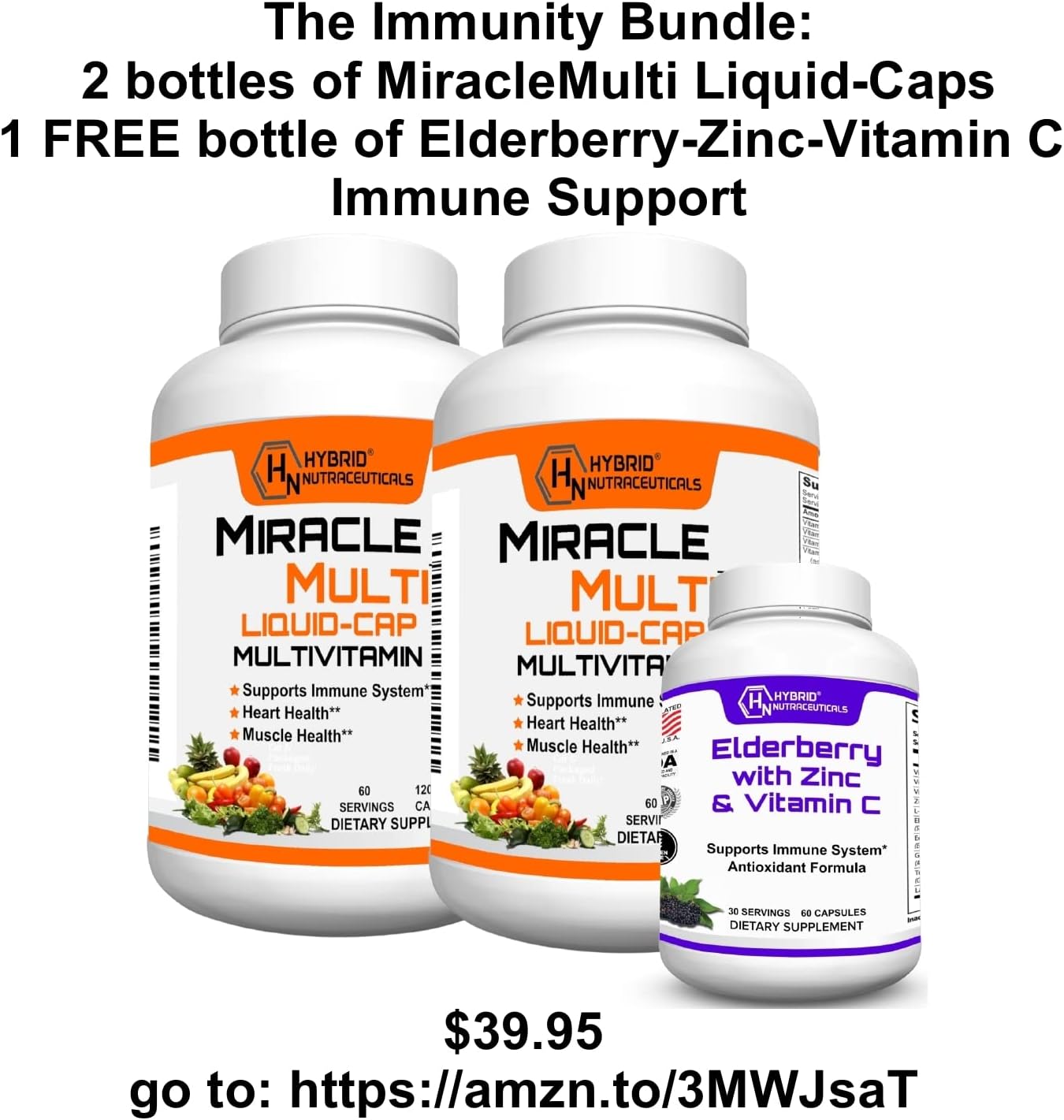 MiracleMulti Liquid Multivitamin Capsules for Men & Women - Complete Whole Food Blend Daily Vitamin & Mineral Supplement with CoQ10, B12