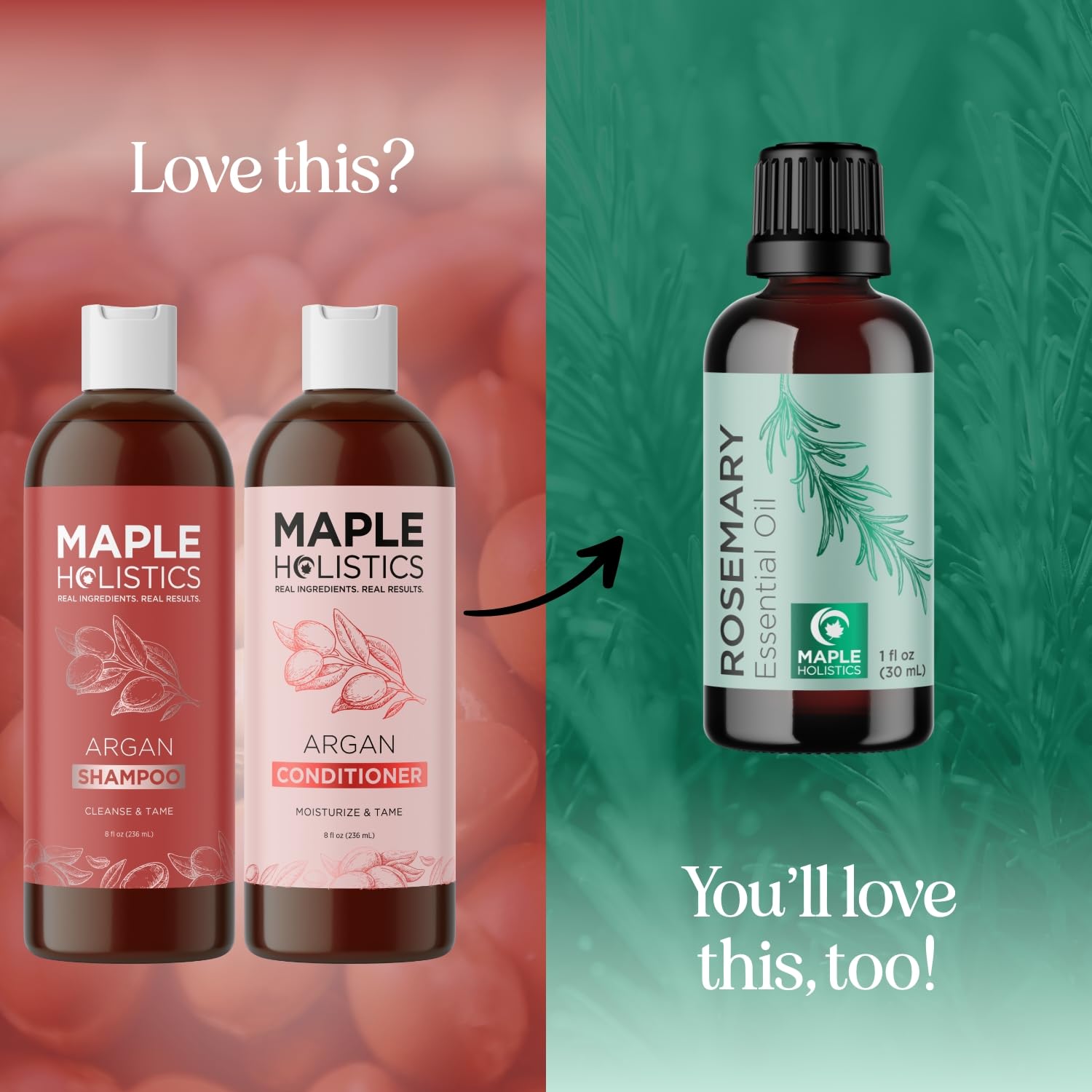 Sulfate Free Shampoo and Conditioner Set - Tea Tree Sage and Rosemary Shampoo and Conditioner for Dry Flaky Scalp Care - Deep Cleansing Color Safe Shampoo and Conditioner for Damaged Dry Hair Care