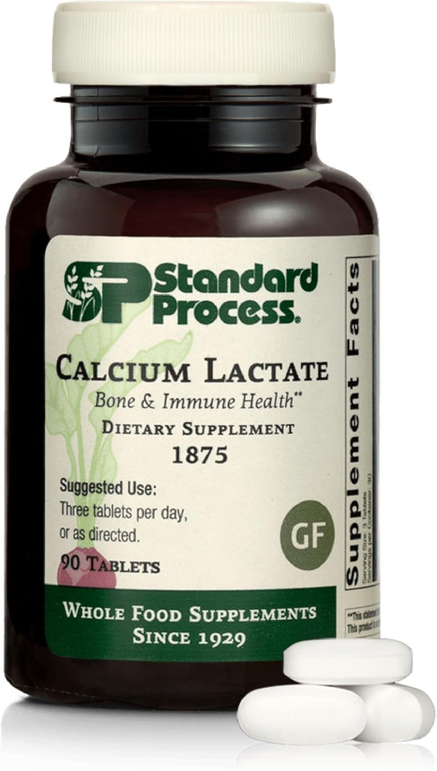 Standard Process - Calcium Lactate Powder - Bone Health & Immune Support - Calcium Magnesium Supplement for Bone Strength & Blood Health - Non-Dairy, Soy & Gluten-Free - 12 oz