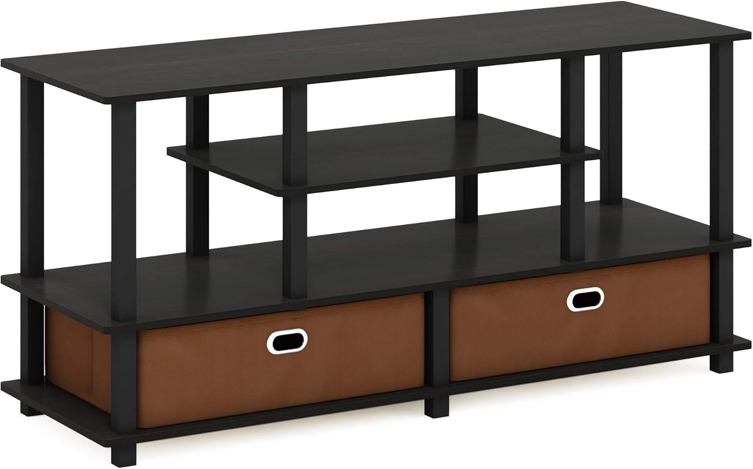 Furinno Moretti 3-Tier Metal Frame TV Stand, French Oak Grey